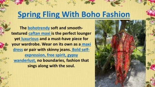 Spring Fling With Boho Fashion