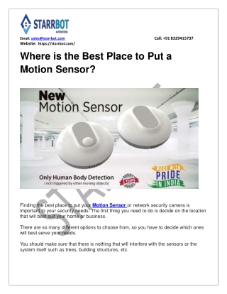 Where is the Best Place to Put a Motion Sensor