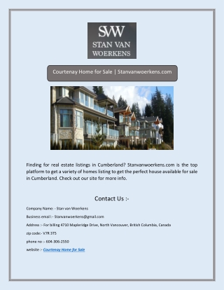 Courtenay Home for Sale | Stanvanwoerkens.com