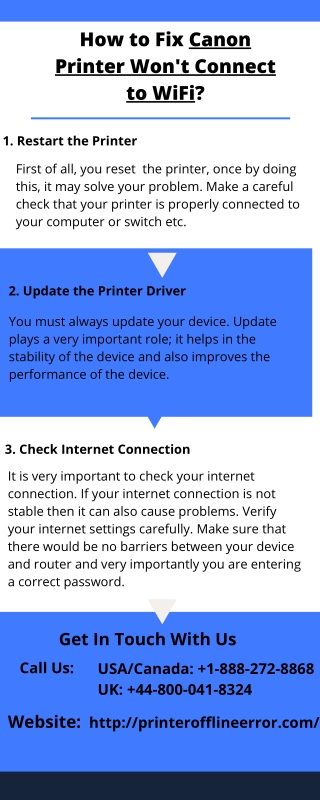 How To Fix Canon Printer Not Connecting To Wifi Error? Call  1-888-272-8868