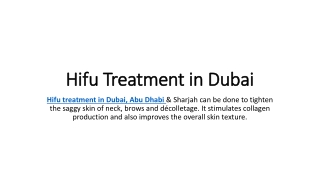 Hifu Treatment in Dubai