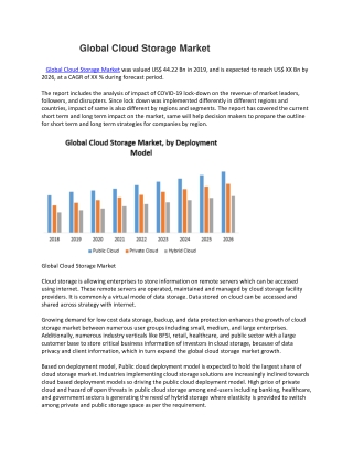 Global Cloud Storage Market