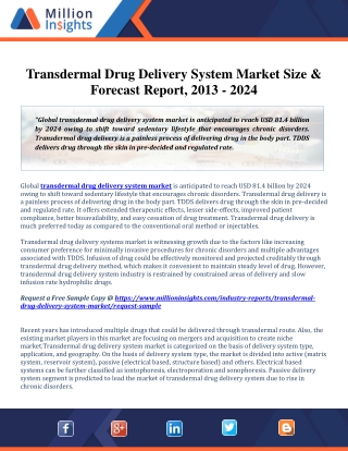 Transdermal Drug Delivery System Market Gross Margin and Revenue Assessment of Players 2013-2024