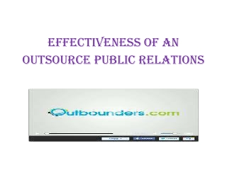Effectiveness of an Outsource public relations