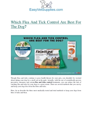 Which Flea And Tick Control Are Best For The Dog?-Blog-PDF- Easyvetsupplies