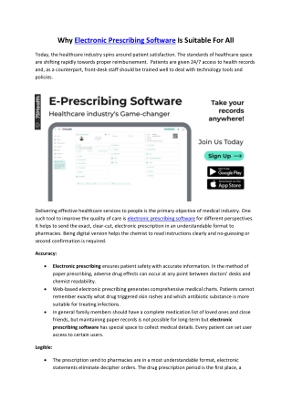 Why Electronic Prescribing Software Is Suitable For All