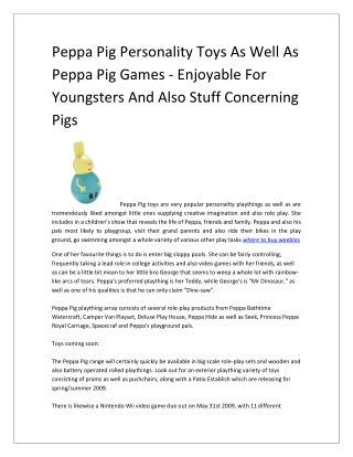 Peppa Pig Personality Toys As Well As Peppa Pig Games - Enjoyable For Youngsters And Also Stuff Concerning Pigs-converte