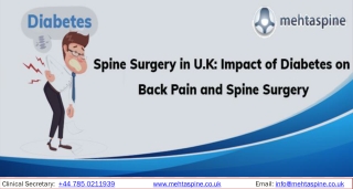 Impact of Diabetes on Back Pain and Spine Surgery| Mehta Spine UK