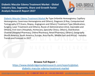 Diabetic Macular Edema Treatment Market - Global Industry Size, Segments, Share and Growth Factor Analysis Research Repo