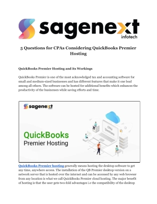 5 Questions for CPAs Considering QuickBooks Premier Hosting