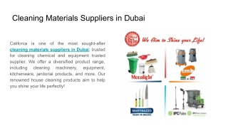 Cleaning Materials Suppliers in Dubai