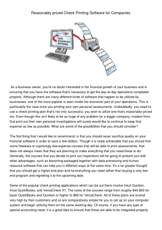 ReasonablypricedCheckPrintingSoftwareforCompanies