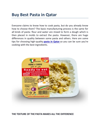 Pasta in Qatar