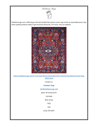 Flat Woven Runner Rugs | Shahbanurugs.com