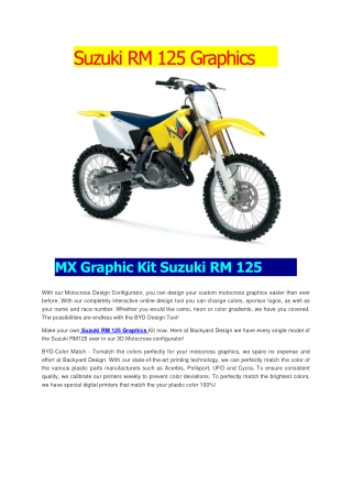 Suzuki RM 125 Graphics