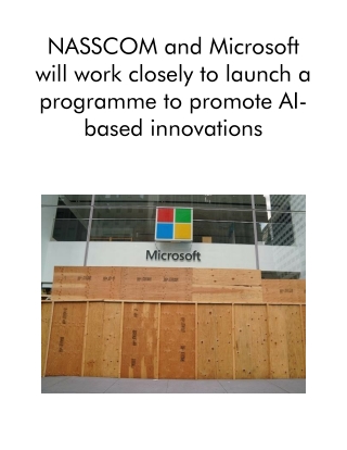 NASSCOM and Microsoft Will Work Closely to Launch a Programme to Promote AI-based Innovations