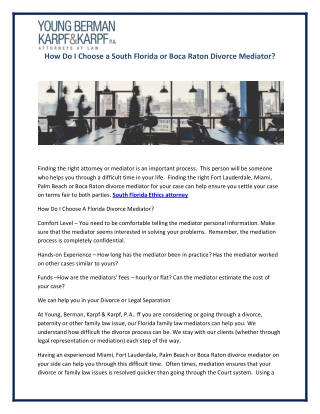 South Florida Ethics attorney