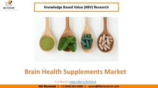 Brain Health Supplements Market Size Worth $11.3 billion by 2026 - KBV Research