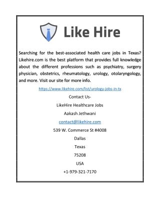 Texas Urology Physician Jobs | Likehire.com