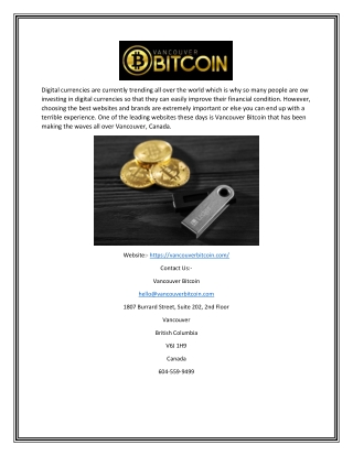 Buy BTC Canada | Vancouver Bitcoin
