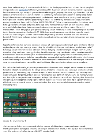 Alasan Gembira Pemanag Games Agen Judi Slot Online JOKER123 & SBOBET Online Terpercaya