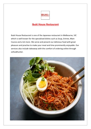 5% Off - Ibuki House Japanese Restaurant Melbourne, VIC