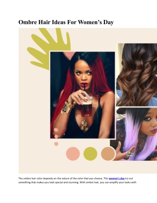 Ombre Hair Ideas For Women’s Day