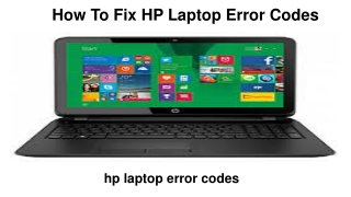 How To Fix HP Laptop Error Codes