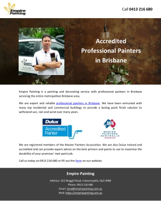 Accredited Professional Painters in Brisbane