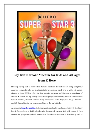 Buy Best Karaoke Machine for Kids and All Ages from K Hero