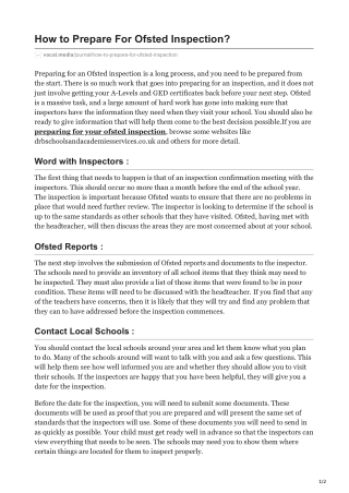 How to Prepare For Ofsted Inspection?