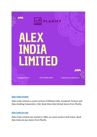 Alex India ipo