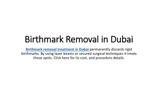 Birthmark Removal in Dubai