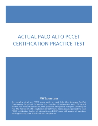 Actual Palo Alto PCCET Certification Practice Test