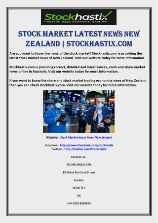 Stock Market latest News New Zealand | Stockhastix.com