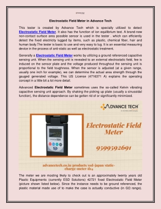 Buy Electrostatic Field Meter