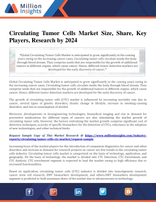 Circulating Tumor Cells Market Size, Share, Key Players, Research by 2024