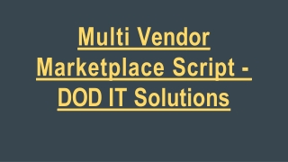 Multi Vendor Marketplace Script - DOD IT Solutions .