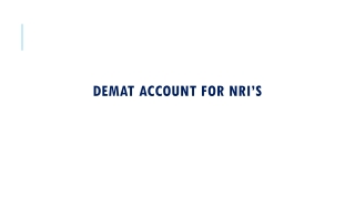 Demat Account for NRIs