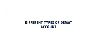 Types of Demat Account