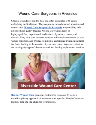 Wound Care Surgeons in Riverside