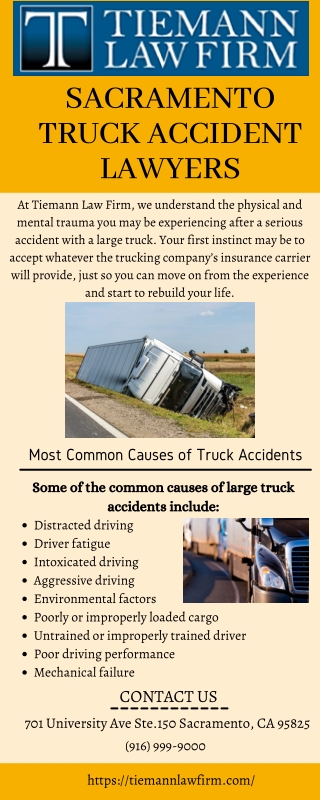 Sacramento Truck Accident Lawyers | Tiemann Law Firm