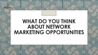 What Do You Think About Network Marketing Opportunities