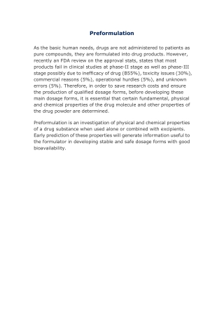 Preformulation