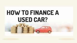 HOW TO FINANCE A USED CAR?