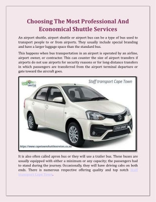 Choosing The Most Professional And Economical Shuttle Services