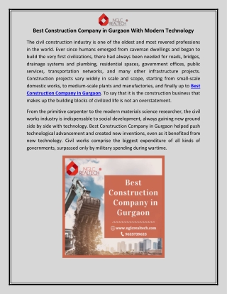 Best Construction Company in Gurgaon