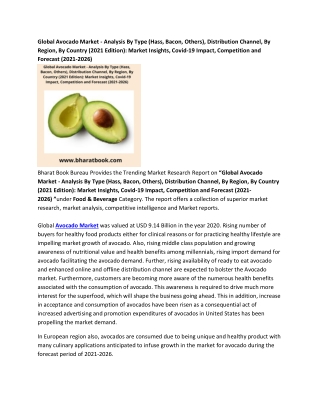 Global Avocado Market Forecast 2021-2026