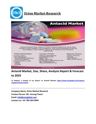 Antacid Market Trends, Size, Competitive Analysis and Forecast 2019-2025