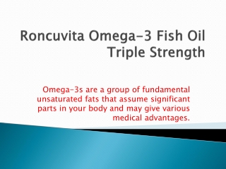 Buy Omega-3 Fish Oil Triple Strength